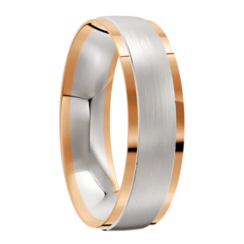 Two Tone Rose and White Gold Wedding Ring