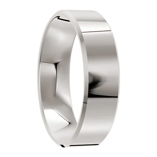 Flat Polished White Gold Wedding Ring