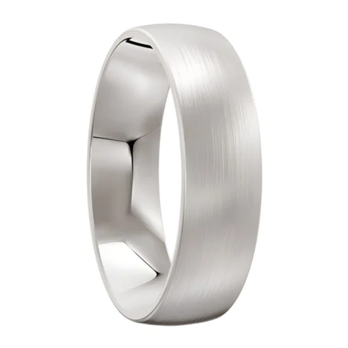 Brushed White Gold Wedding Ring