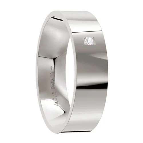 Clean and Simple Diamond White Gold Wedding Ring