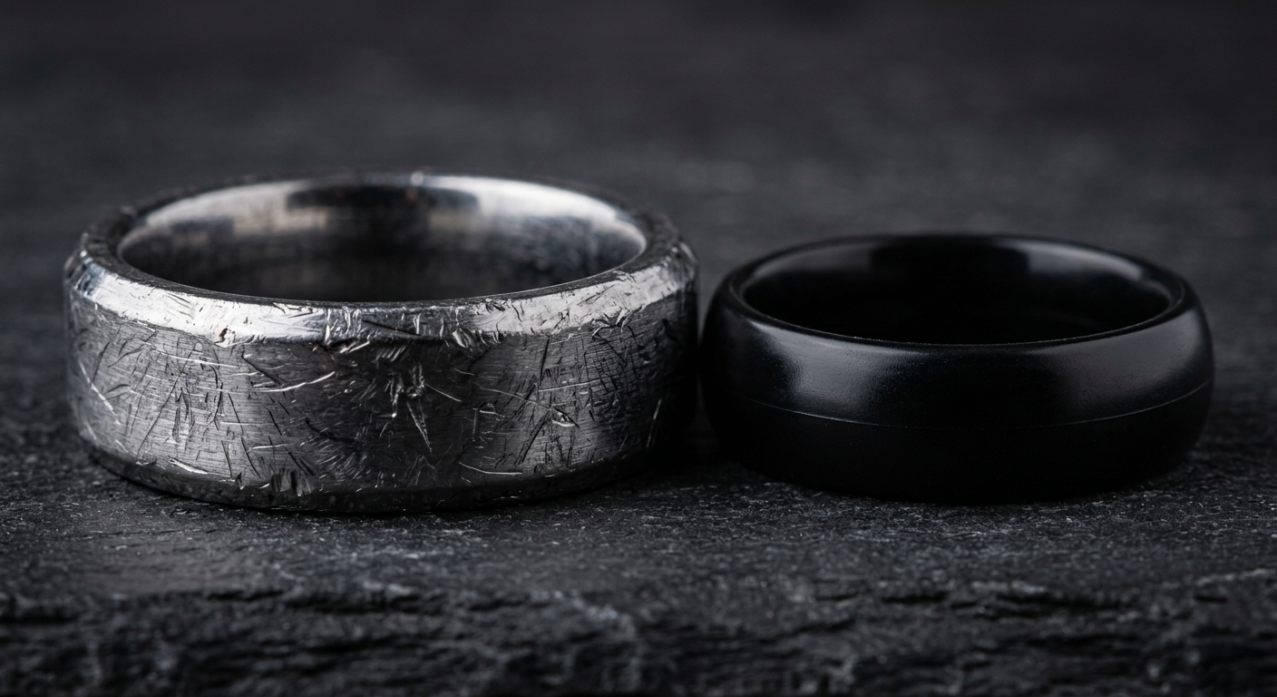 Tungsten ring durability comparison — worn vs new silicone safety ring