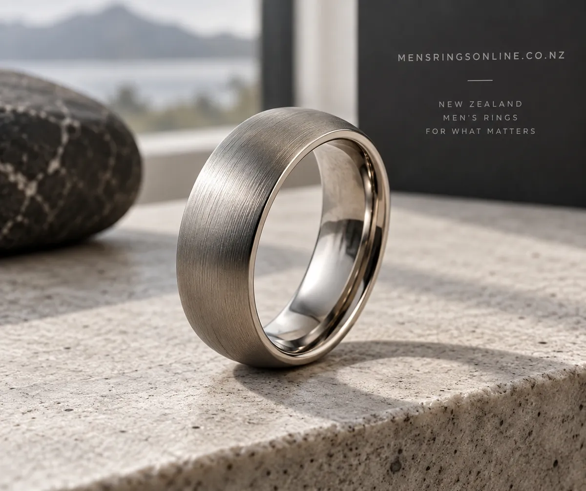wedding ring profile shapes men — styled product photo